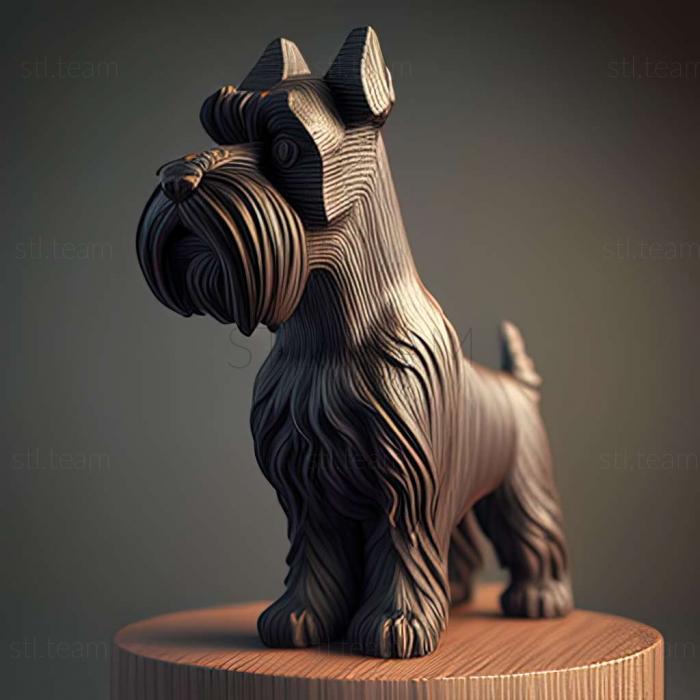 3D model Zwergschnauzer dog (STL)